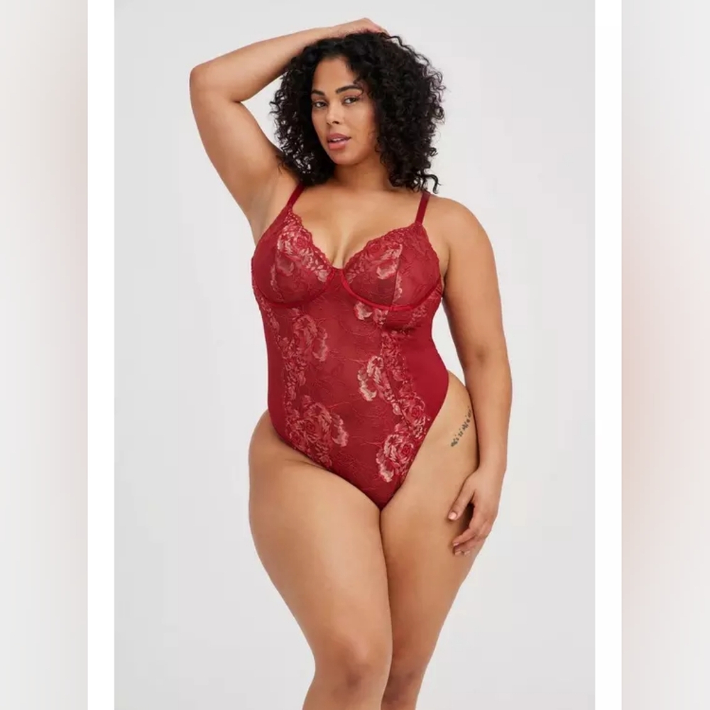 Torrid Red Lace Shapewear Bodysuit